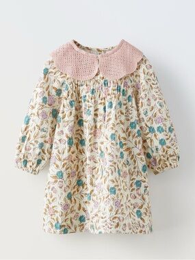 Zara Bib Collar Floral Dress